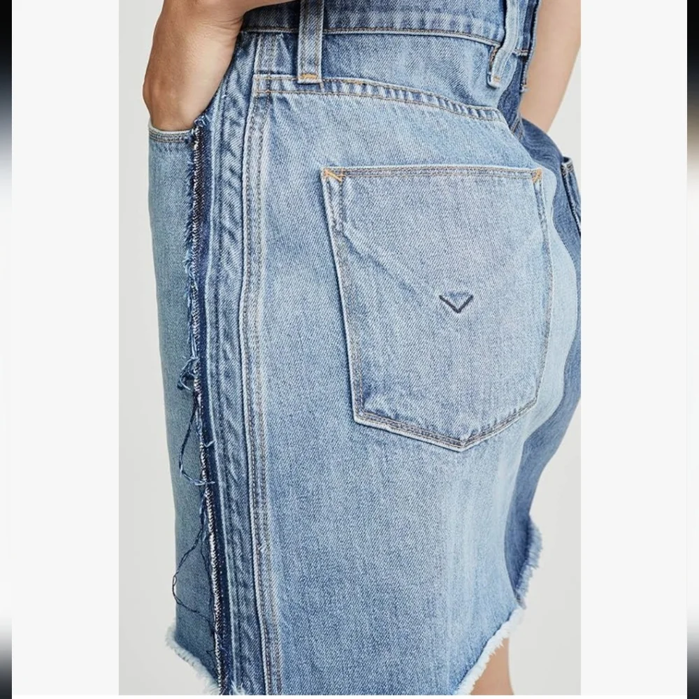 HUDSON DIY Pieced Two-Toned Distressed Button Down Sleeveless Denim Dress SIZE:M - Picture 4 of 16